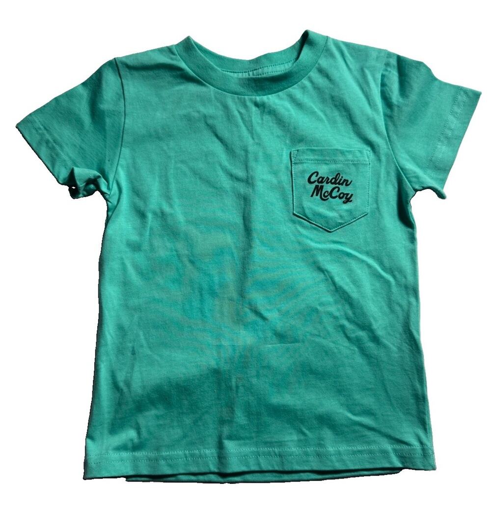 Cardin McCoy Kids XXS 2/3 Teal Mermaid Graphic Pocket T Shirt Sea Cotton